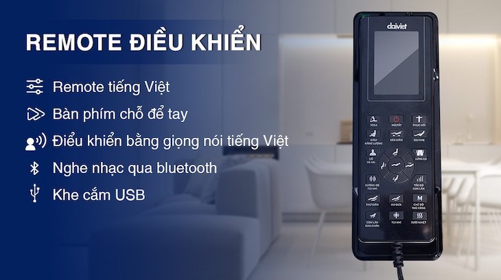 Ghế Massage Daikiosan DKGM-20005D tích hợp remote thông minh 