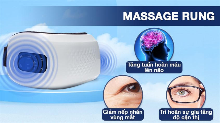 Massage rung được tích hợp trên máy massage mắt Daikiosan DVMM-00001 đem đến giây phút thư giãn tuyệt vời