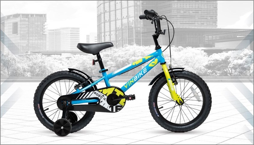 Xe đạp trẻ em Vinbike Youth Robo sở hữu thiết kế cá tính cùng màu xanh năng động