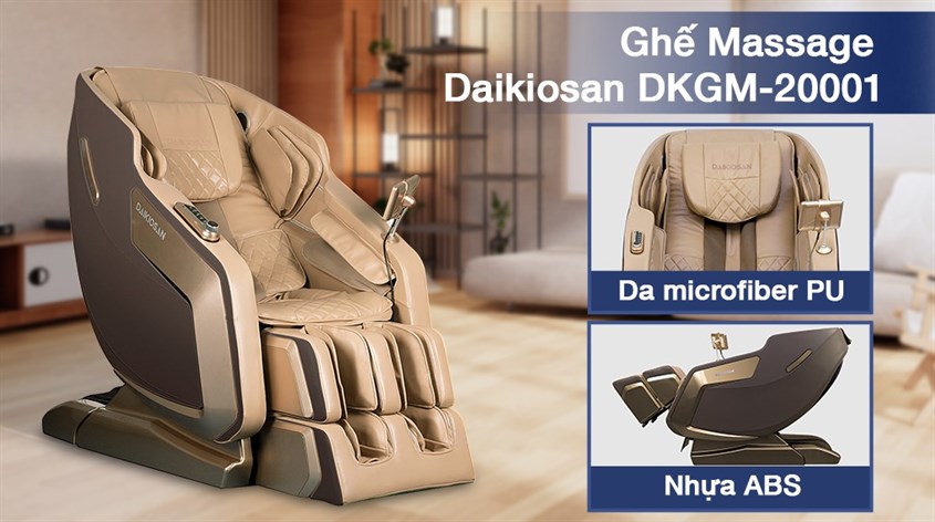 Ghế massage toàn thân Daikiosan DKGM-20001 có lớp nhựa ABS nguyên sinh chịu lực tốt và dễ dàng vệ sinh khi bám bẩn