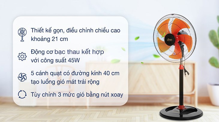 Quạt đứng Lifan Đ-616 có thiết kế bắt mắt, khả năng tạo gió mạnh mẽ