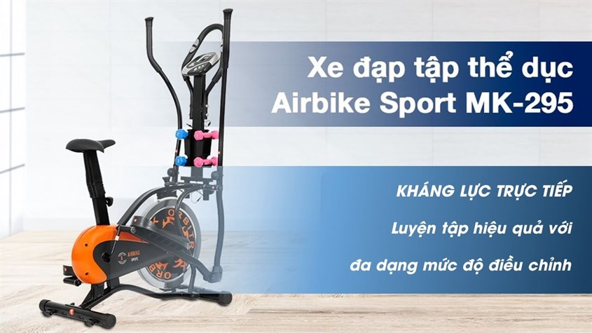 Xe đạp tập thể dục tại nhà Airbike Sport MK-295 được trang bị kháng lực trực tiếp với đa dạng mức độ kháng lực