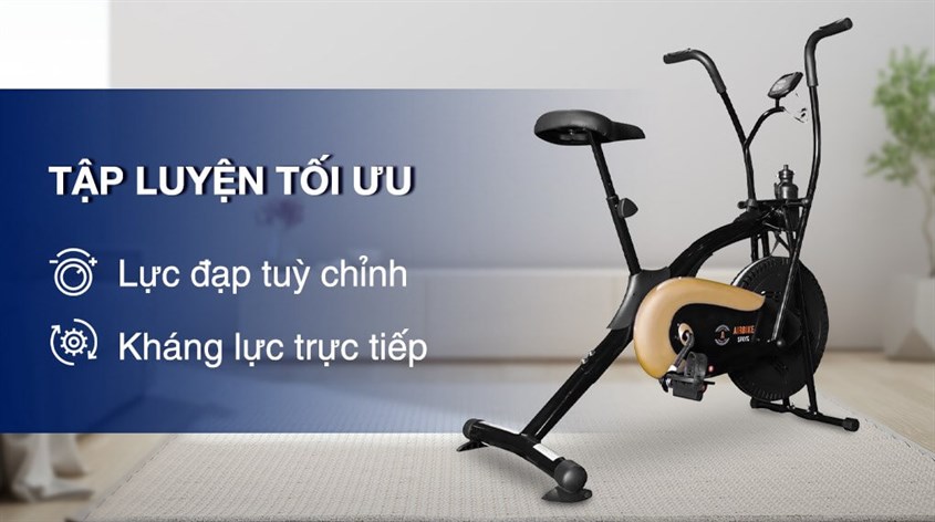 Kháng lực trực tiếp trên xe đạp tập thể dục AirBike Sport MK-299 hỗ trợ mang lại hiệu quả luyện tập tối ưu cho người dùng