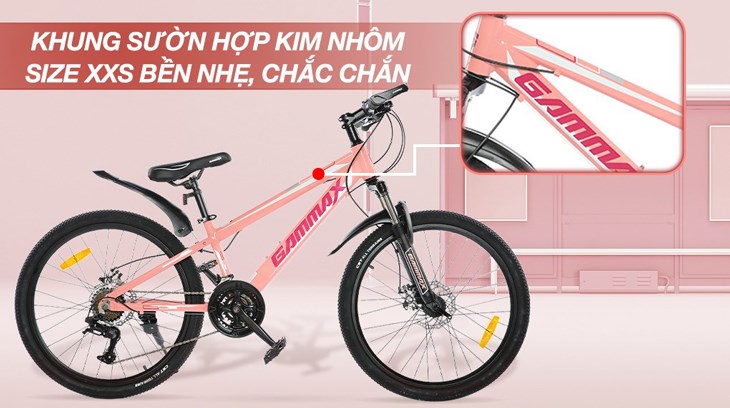 Xe Đạp Địa Hình MTB Gammax 24-Qingwei-21S 24 inch sở hữu khung sườn hợp kim nhôm chắc chắn, là sự lựa chọn lý tưởng để bạn chinh phục những địa hình hiểm trở