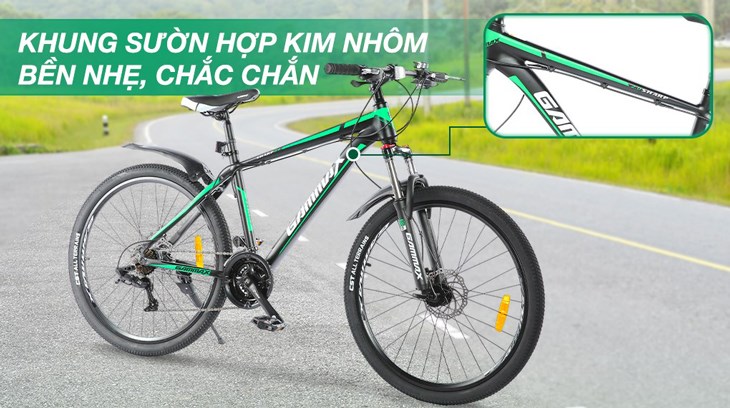 Xe Đạp Địa Hình MTB Gammax 26-Fengjun-2.0-24S 2020 26 inch Size M sở hữu khung sườn hợp kim nhôm, chịu được tải trọng tối đa 85kg