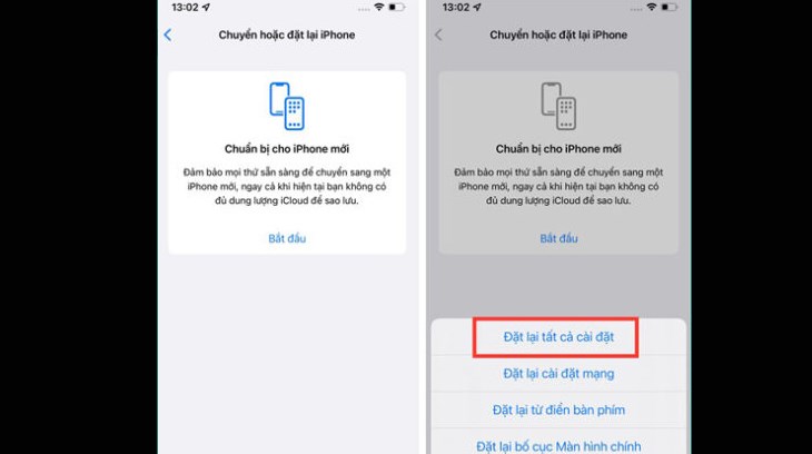 Reset lại iPhone cũng là một cách để khắc phục lỗi bắt sóng yếu