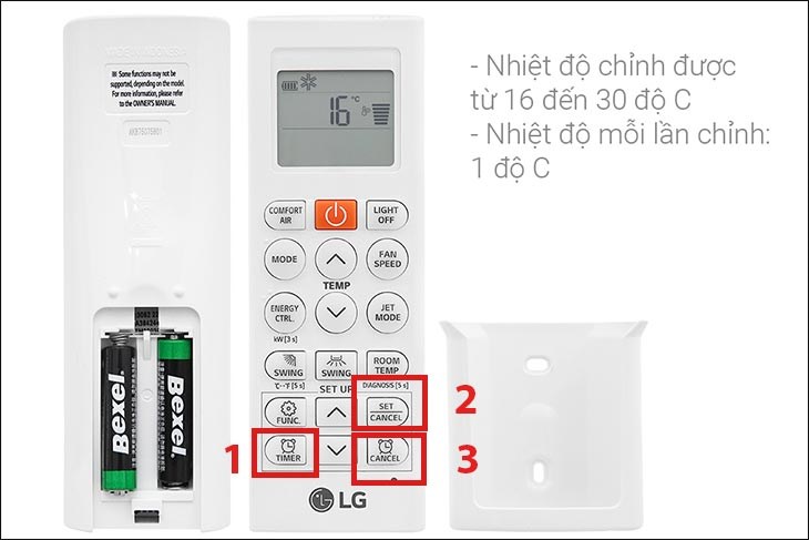 Điều chỉnh hẹn giờ bật/tắt máy lạnh LG Inverter 1 HP V10APFUV