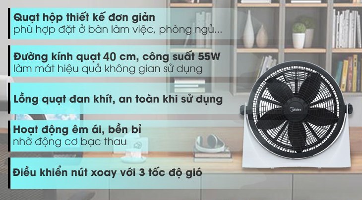 Quạt hộp Midea FB40-9H được bán với giá 990.000 đồng (cập nhật 05/2023 và có thể thay đổi theo thời gian)