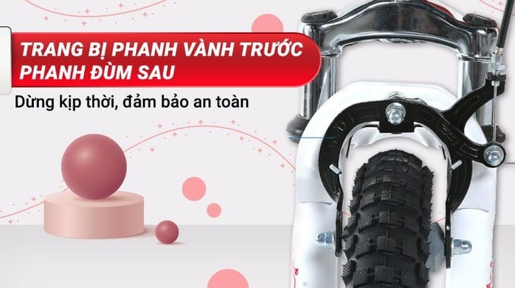 Xe Đạp Trẻ Em AVACycle Feixia JY912-14 14 inch sử dụng hệ thống phanh vành trước và phanh đùm sau, đảm bảo an toàn cho bé khi di chuyển