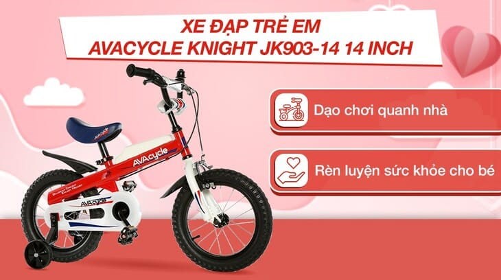 Xe Đạp Trẻ Em AVACycle Knight JY903-14 14 inch được bán với giá 3.490.000 đồng (cập nhật 05/2023 và có thể thay đổi theo thời gian)