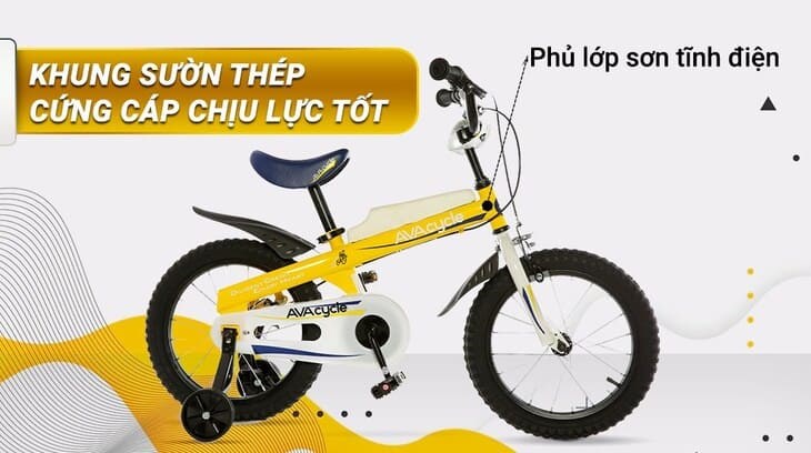 Xe Đạp Trẻ Em AVACycle Knight JY903-16 16 inch sở hữu bộ khung sườn thép bền bỉ, chịu tải trọng đến 50kg