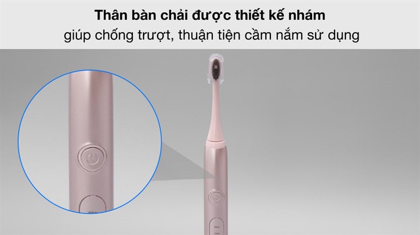 Bàn Chải Điện Halio Sonic Whitening Toothbrush PRO Rose Gold sở hữu thiết kế nhỏ gọn, nút bấm vật lý giúp người lớn tuổi dễ thao tác khi sử dụng