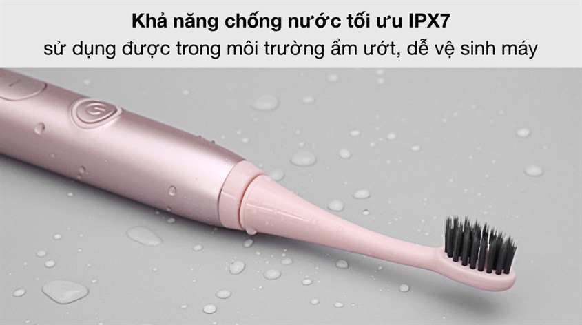 Bàn Chải Điện Halio Sonic Whitening Toothbrush PRO Rose Gold có khả năng chống nước giúp người lớn tuổi vệ sinh máy dễ dàng