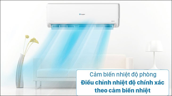 Điều hòa Casper Inverter 1.5 HP GC-12IS32 hoạt động thông minh hơn nhờ cảm biến nhiệt độ phòng