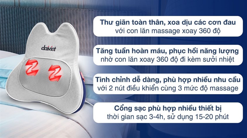 Máy massage lưng Daikiosan mang đến nhiều lợi ích thiết thực cho người dùng