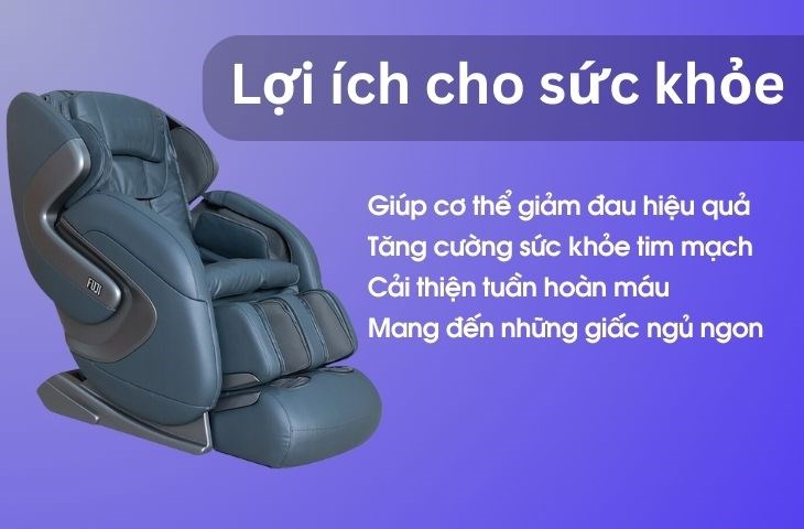 Ghế massage Fuji Luxury FJ 688 giúp người dùng cải thiện sức khỏe xương khớp cũng như tinh thần 