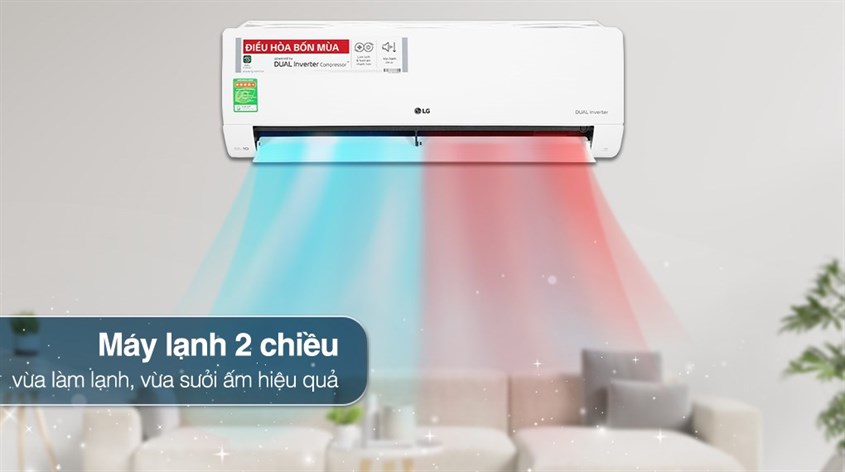 Máy lạnh 2 chiều LG Inverter 1 HP B10END1 sở hữu 5 chế độ cơ bản, bao gồm chế độ sưởi ấm (Heat)