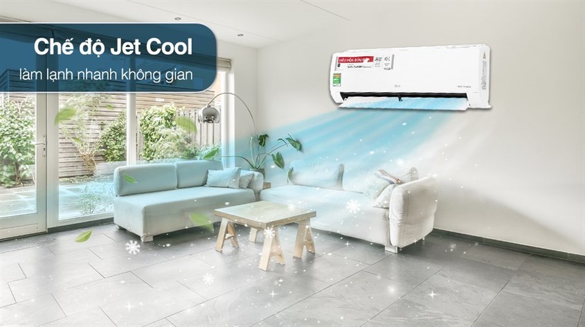 Chế độ Jet Cool trên máy lạnh 2 chiều LG Inverter 1.5 HP B13END1 giúp làm mát không gian nhanh chóng