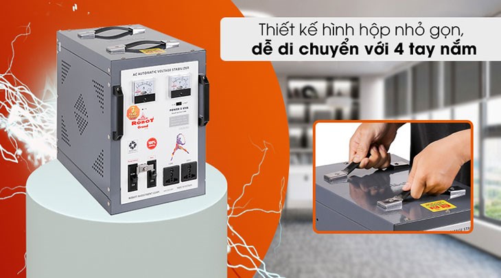 Gia đình có nguồn điện yếu, không ổn định nên trang bị ổn áp Robot 1 pha 5KVA 140 