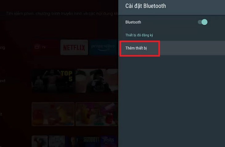 Chọn mục Thêm thiết bị để chọn thiết bị muốn kết nối