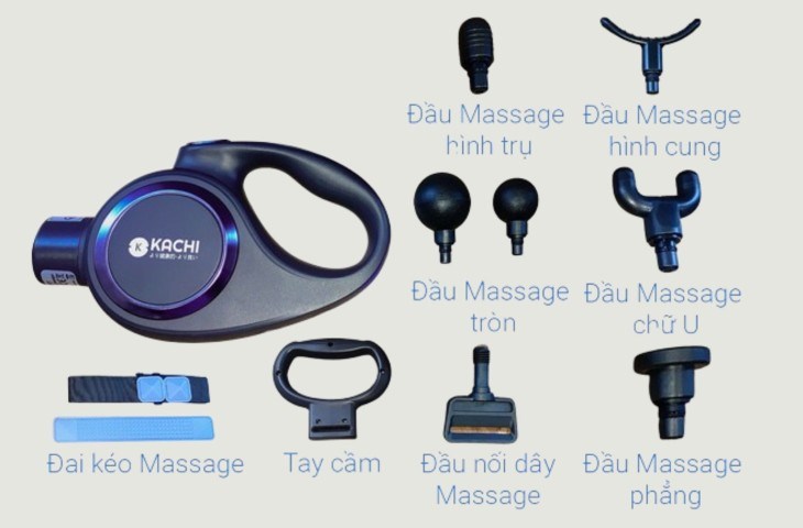 Máy massage cầm tay Kachi MK-353 sở hữu nhiều đầu massage giúp tác động sâu đến các nhóm cơ và hệ xương, giúp tăng cường sự khỏe mạnh và linh hoạt của cơ thể