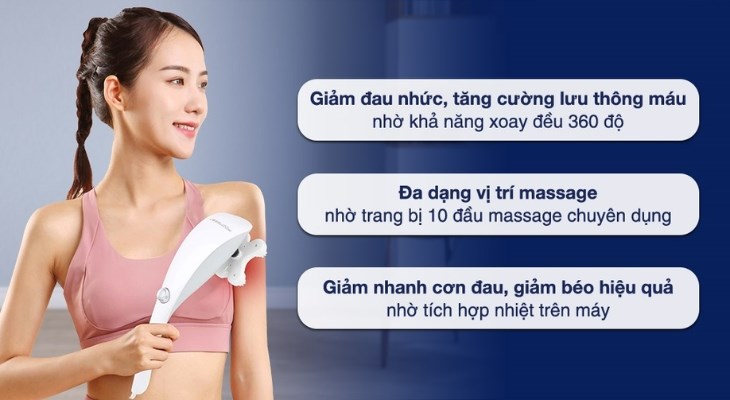 Máy massage cầm tay hỗ trợ giảm nhanh các cơn đau mỏi xương khớp, giúp người lớn tuổi vận động dễ dàng hơn