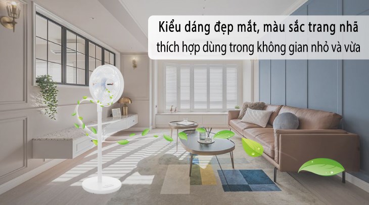 Quạt sạc điện Rapido 7 cánh RBF-30 30W sở hữu vẻ ngoài thời trang, thích hợp dùng trong không gian phòng diện tích nhỏ hoặc vừa