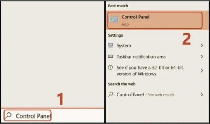 Bạn mở ứng dụng Control Panel trên máy tính