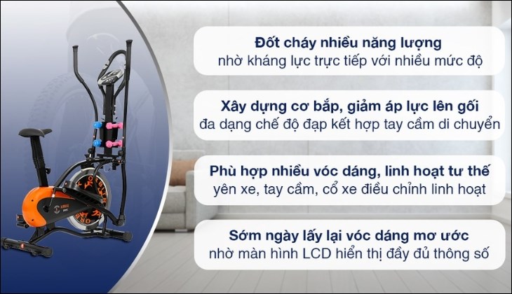 Xe đạp tập thể dục Airbike Sport MK-295 là thiết bị tập luyện đa năng, rất tốt cho sức khỏe của cha mẹ