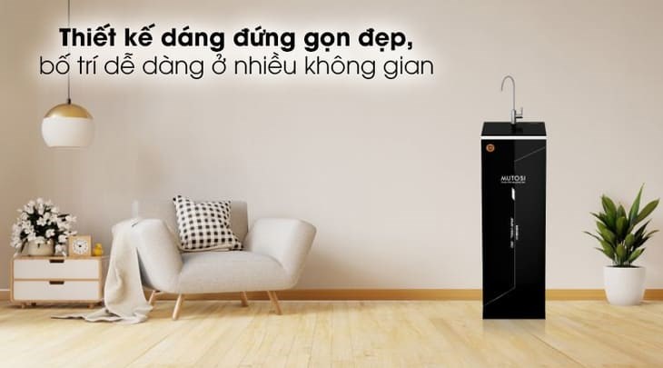 Máy lọc nước RO Mutosi MP-290SK 9 lõi có thiết kế dáng đứng gọn đẹp, sang trọng, phù hợp bố trí trong nhiều không gian