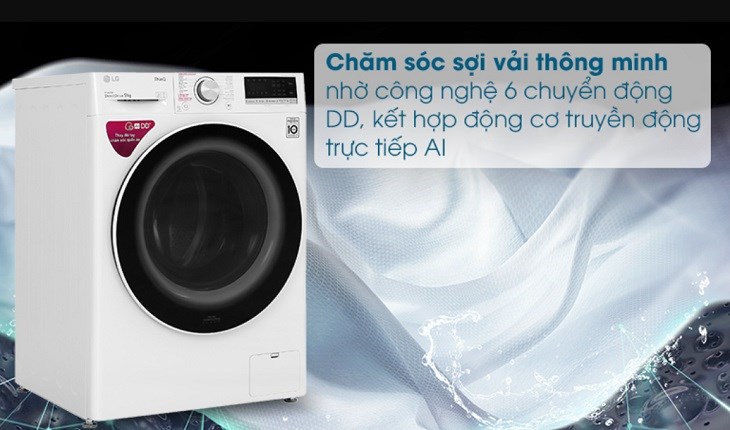 Máy giặt LG Inverter 9 kg FV1409S4W có thiết kế chương trình giặt đồ len riêng và sử dụng công nghệ 6 chuyển động DD giúp bảo vệ đồ len tối ưu trong suốt quá trình giặt