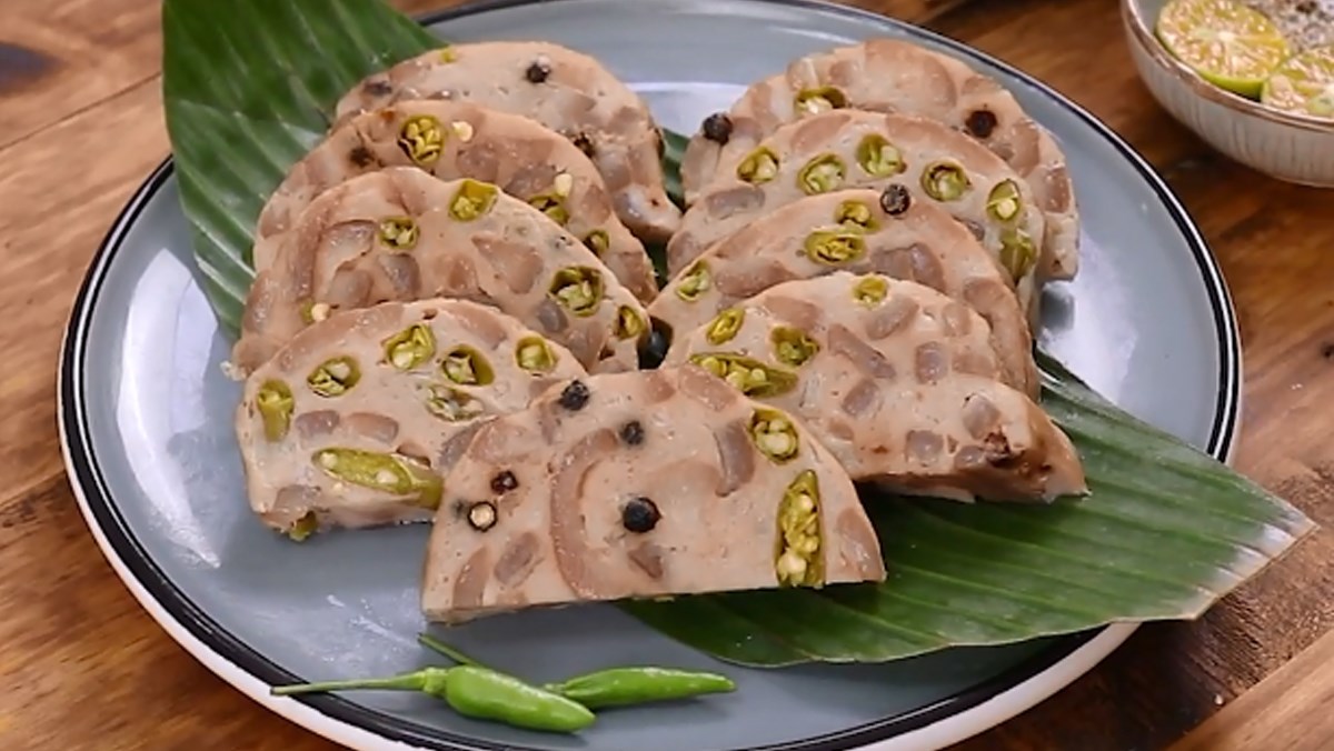 Chả da heo (bì heo) ớt xiêm xanh