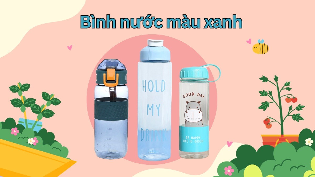 Top bình nước màu xanh đẹp