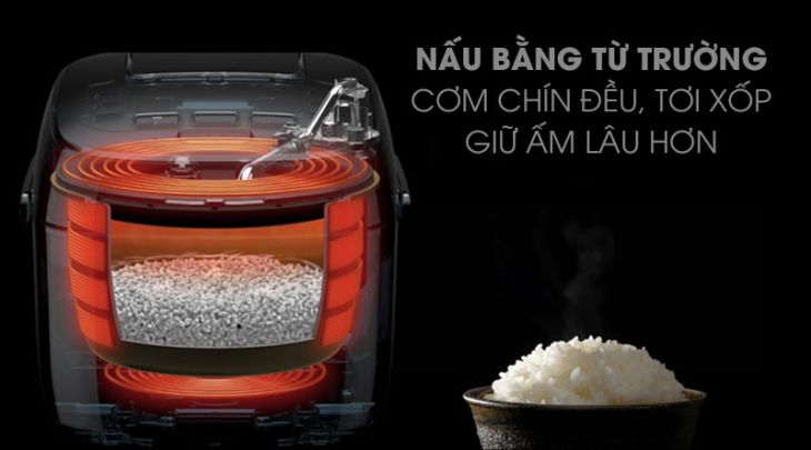 Nồi cơm điện cao tần Kangaroo 1.8 lít KG599N nấu bằng từ trường đảm bảo chất lượng cơm