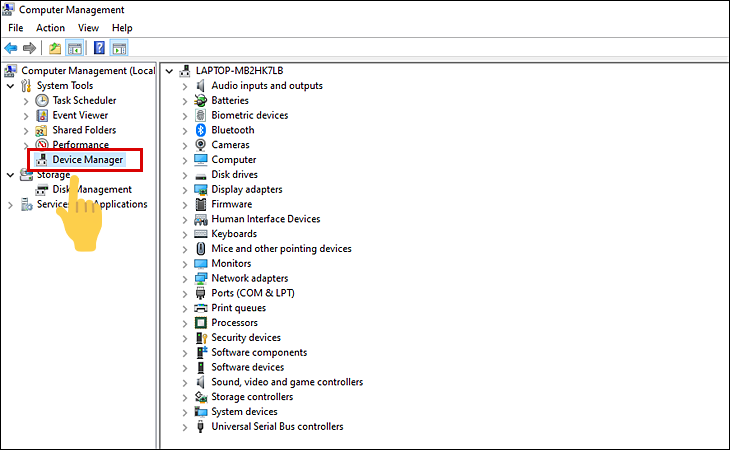 Tại giao diện đó bạn hãy chọn Device Manager