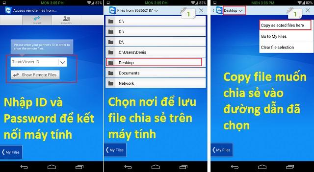 Điều khiển máy tính bằng teamviewer trên thiết bị Android