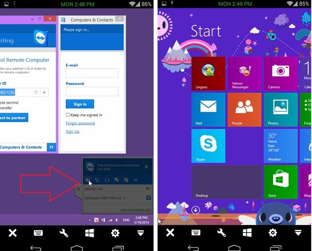 Điều khiển máy tính bằng teamviewer trên thiết bị Android