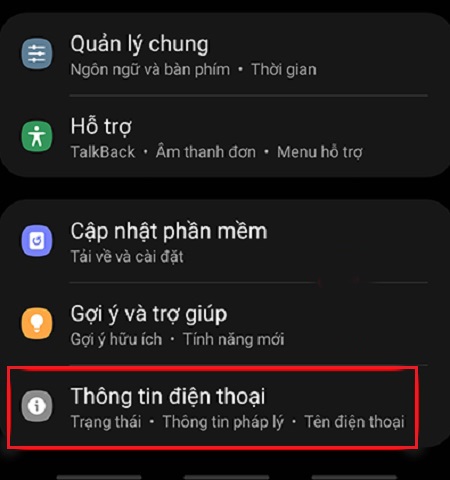 Vào Cài đặt > chọn Thông tin thiết bị.