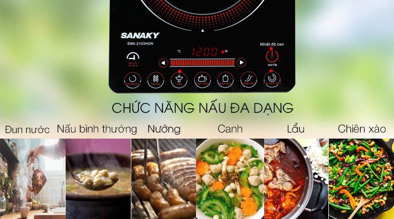 Chế độ nấu đa dạng giúp nấu đa dạng các món ăn