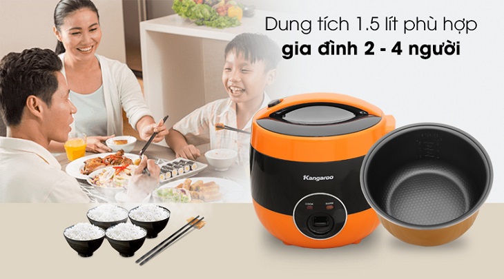 Nồi cơm điện nắp gài Kangaroo KG825 1.5 lít 