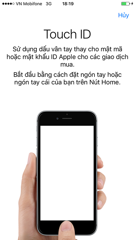 Thiết lập Touch ID (nếu có).