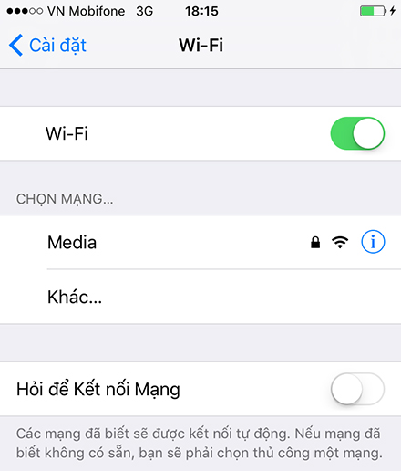 Bước 3: Đăng nhập Mạng wifi.