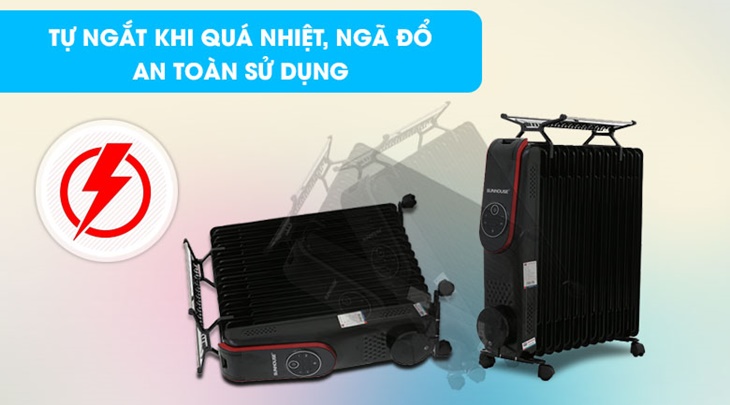 Các chế độ an toàn của quạt sưởi dầu