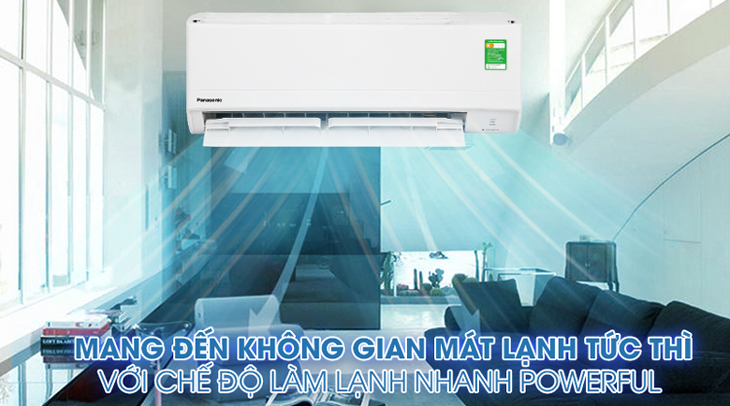 Máy lạnh Panasonic 1 HP CU/CS-N9WKH-8M được tích hợp chế độ Powerful giúp làm mát căn phòng bạn chỉ trong tích tắc.