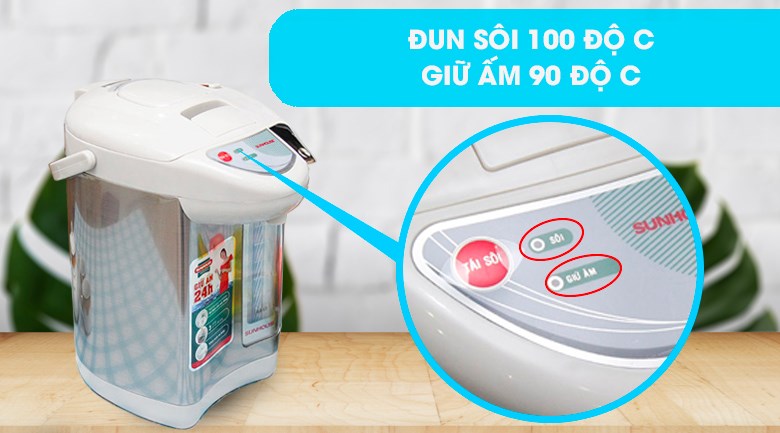 Bình thủy điện Sunhouse SHD1533 3.3 lít có chức năng đun sôi lại