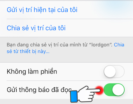 Gửi thông báo đã đọc