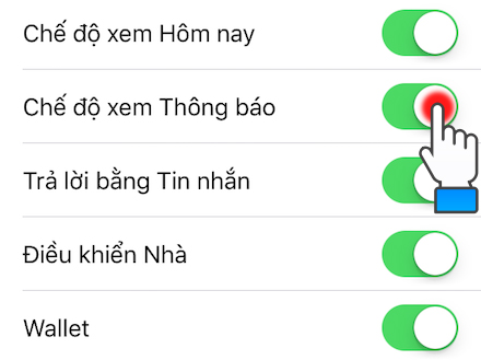 tắt chế độ xem thông báo