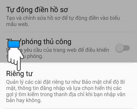 Chọn Riêng tư