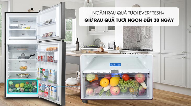 Rau củ luôn tươi ngon, mọng nước với ngăn rau quả tươi EverFresh+