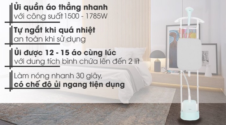 Bàn ủi hơi nước đứng Midea MHI-G20R1 làm việc hiểu quả và tiện lợi cho người dùng